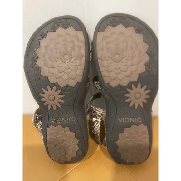 Vionic Women’s Snake Print Amber 3 Strap Sandals‎ Natural Summer Size 7 - Picture 6 of 6